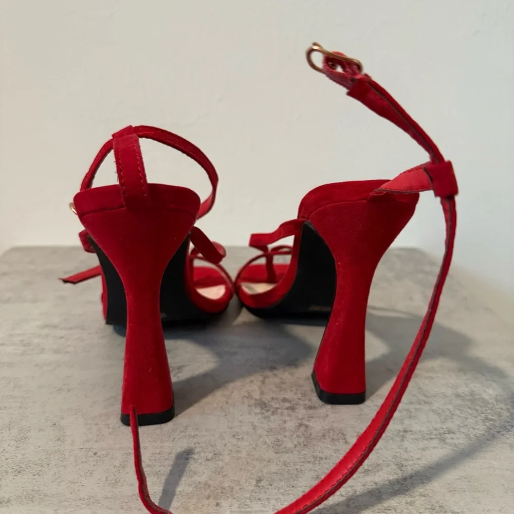 Red Anna Morellini strappy sandals Size 6 - Picture 3 of 6